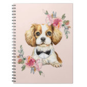 Cute Cavalier King Charles Puppy Waterverf Notitieboek (Voorkant)