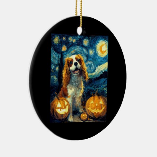 Cute Cavalier King Charles Spaniel Dog Halloween J Keramisch Ornament (Rechts)