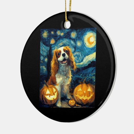Cute Cavalier King Charles Spaniel Dog Halloween J Keramisch Ornament (Links)