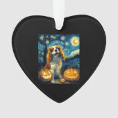 Cute Cavalier King Charles Spaniel Dog Halloween J Ornament (voorkant)