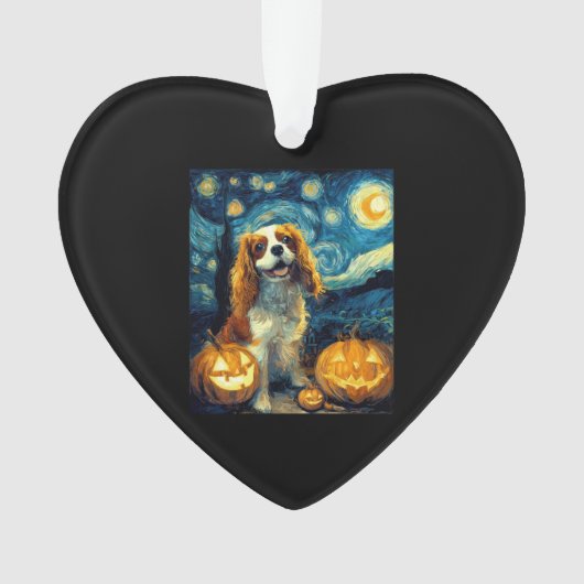 Cute Cavalier King Charles Spaniel Dog Halloween J Ornament (voorkant)
