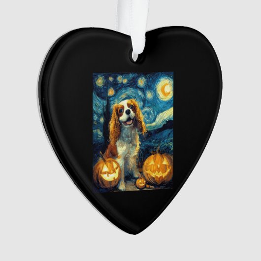 Cute Cavalier King Charles Spaniel Dog Halloween J Ornament (voorkant)