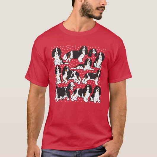 Cute cavalier king charles spaniel dog pattern fri t-shirt (Voorkant)