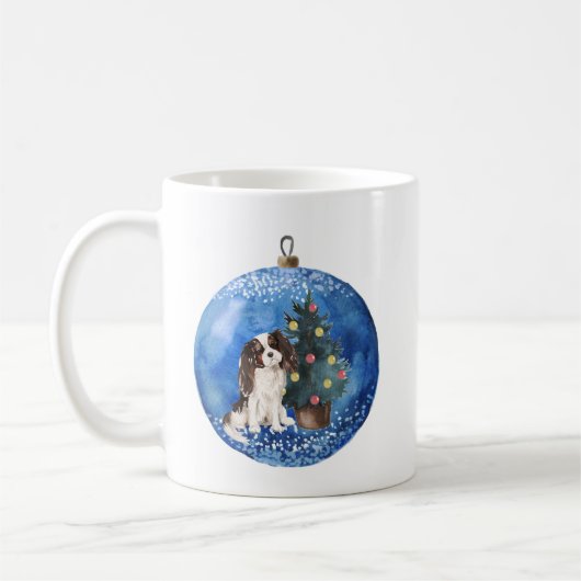 Cute Cavalier King Charles Spaniel Kerstmis Mok. Koffiemok (Links)