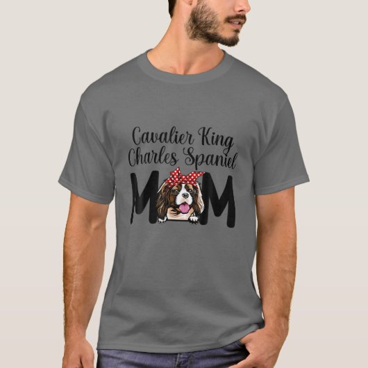 Cute Cavalier King Charles Spaniel Mam Moederdag T-shirt (Voorkant)