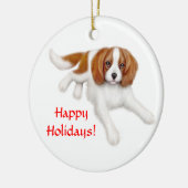 Cute Cavalier King Charles Spaniel Ornament (Links)