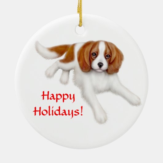 Cute Cavalier King Charles Spaniel Ornament (Achterkant)