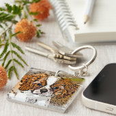 Cute Cavalier Puppy Sleutelhanger (Voorkant Rechts)