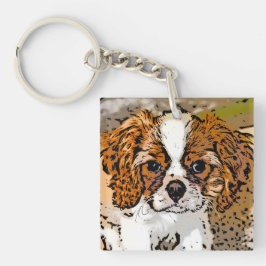 Cute Cavalier Puppy Sleutelhanger