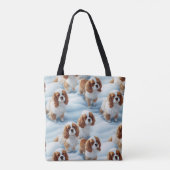 Cute cavalier spaniels Enchanted Winter Snow Tote Bag (Achterkant)