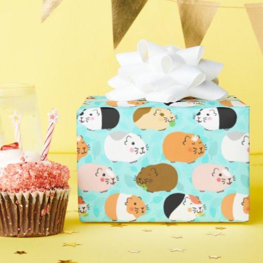 Cute Cavia Patroon Cadeaupapier (Verjaardagsfeest)