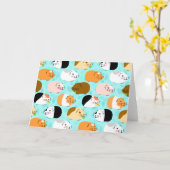 Cute Cavia Patroon Kaart (Gele Bloem)