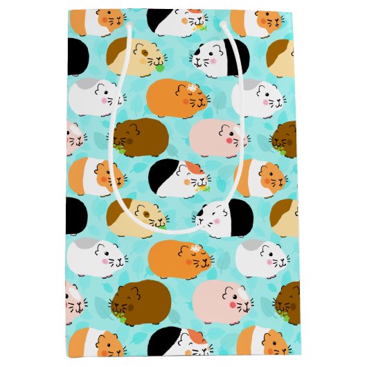 Cute Cavia Patroon Medium Cadeauzakje (Voorkant)