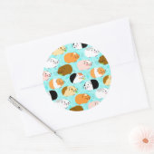 Cute Cavia Patroon Ronde Sticker (Envelop)