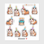 Cute Cavia's Scrapbook Verjaardagsstickers Sticker (Vel)