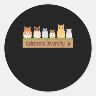 Cute Celebrate Diversity Pet Eigenaars Gift Hamste Ronde Sticker