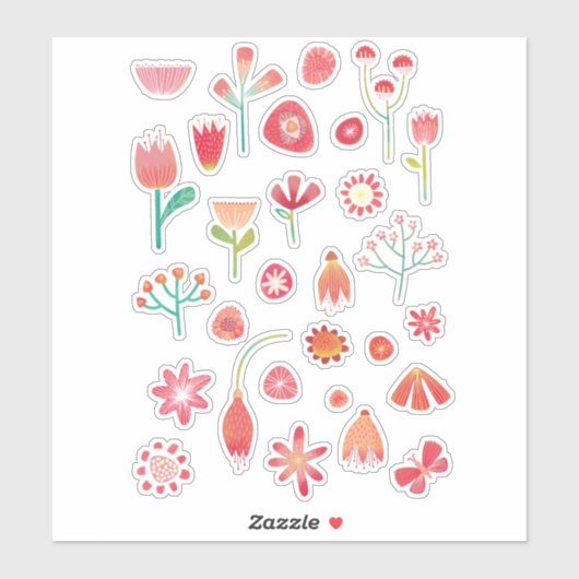 Cute Celebration Flower Natuur Sticker (Vel)