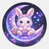 Cute Celestial Easter Bunny Round Sticker (Voorkant)