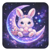 Cute Celestial Easter Bunny Sticker Sheet
