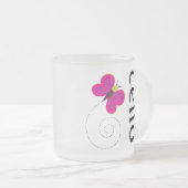 Cute Cello Butterfly Music Design Matglas Koffiemok (Voorkant rechts)