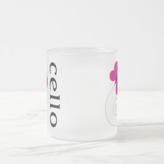 Cute Cello Butterfly Music Design Matglas Koffiemok (Center)