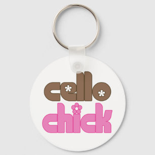 Cute Cello Chick Sleutelhanger