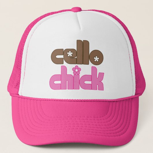Cute Cello Chick Trucker Pet (Voorkant)