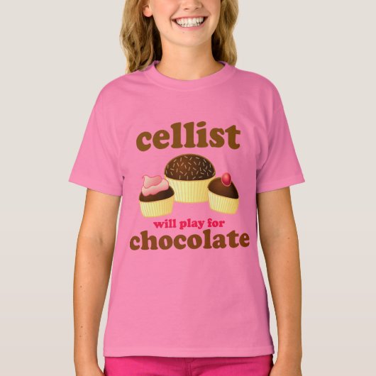 Cute Cello Chocolate T-shirt (Voorkant)