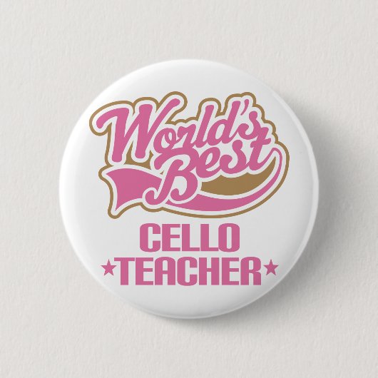 Cute Cello Teacher Gift Ronde Button 5,7 Cm (Voorkant)