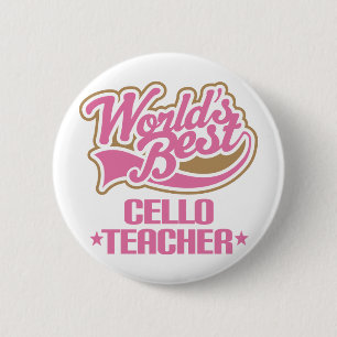 Cute Cello Teacher Gift Ronde Button 5,7 Cm