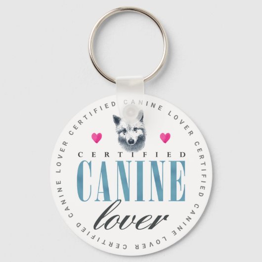 Cute Certified Canine Lover Samoyed Sleutelhanger (Voorkant)