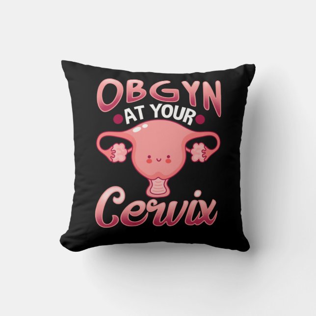 Cute Cervix Obstetricist Gynaecoloog Doctor OBGYN Kussen (Voorkant)
