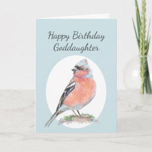 Cute Chaffinch, Happy Birthday Goddochter Card Kaart