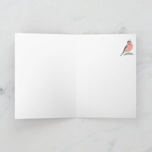 Cute Chaffinch Waterverf Birthday Zuster Kaart (Binnen)