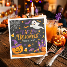 Cute Chalkboard Gelukkig Halloween Kinderfeest Ser