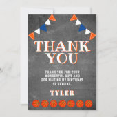 Cute Chalkboard Sport Basketball Birthday Bedankkaart (Voorkant)