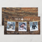 Cute Challah Days La La La 3-Foto Kerstkaart (Voorkant / Achterkant)