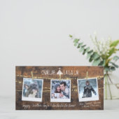 Cute Challah Days La La La 3-Foto Kerstkaart (Staand voorkant)