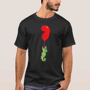 Cute Chameleon 7th Birthday Kinder Balloon T-shirt