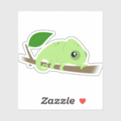 Cute Chameleon Custom-Cut Vinyl Sticker (Vel)