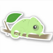 Cute Chameleon Custom-Cut Vinyl Sticker (Voorkant)