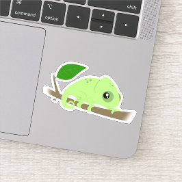 Cute Chameleon Custom-Cut Vinyl Sticker