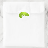 Cute Chameleon - Green Ronde Sticker (Tas)