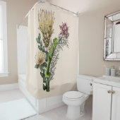 Cute Chameleon in Floral Bouquet Botanical Art Douchegordijn (In situ)