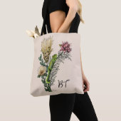 Cute Chameleon in Floral Bouquet Botanical Art Tote Bag (Dichtbij)