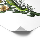 Cute Chameleon in Protea Floral Bouquet Botanical  Poster (Hoek)