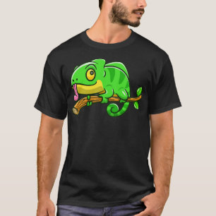Cute Chameleon op de Cartoon van de bomen T-shirt