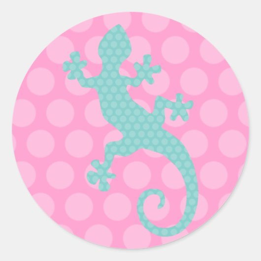 Cute Chameleon Ronde Sticker (Voorkant)