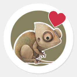 Cute Chameleon Ronde Sticker