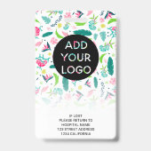 Cute chameleons kinderarts fotologo code badge (Achterkant)